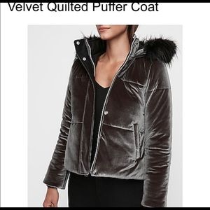 Velvet puffer coat